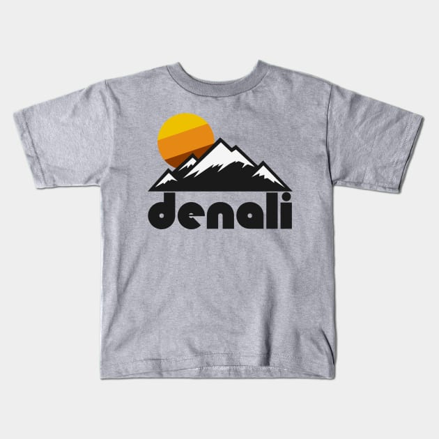 Retro Denali ))(( Tourist Souvenir Travel Alaska Design Kids T-Shirt by darklordpug